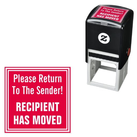 "Bitte zurück zum Absender!" Briefmarke Permastempel (Beispiel)