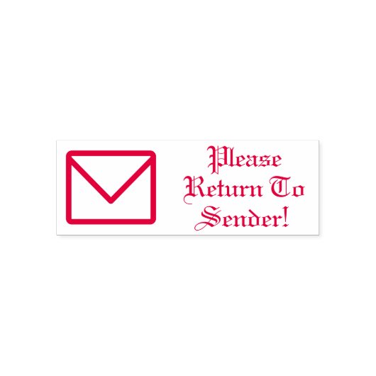 "Bitte zurück zum Absender!" Briefmarke Permastempel (Design)