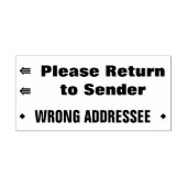 "Bitte zurück zum Absender" "FALSCHE ADDRESSEE" Gummistempel (Prägung)