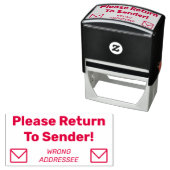 "Bitte zurück zum Absender!" - "FALSCHE ADDRESSEE" Permastempel (Beispiel)
