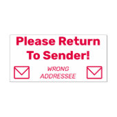 "Bitte zurück zum Absender!" - "FALSCHE ADDRESSEE" Permastempel (Design)