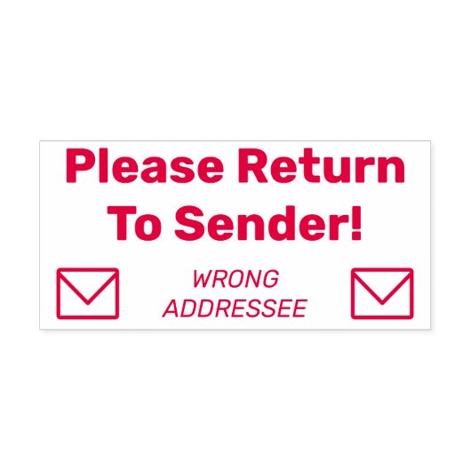"Bitte zurück zum Absender!" - "FALSCHE ADDRESSEE" Permastempel (Design)