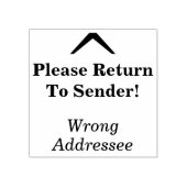 "Bitte zurück zum Absender!", "Falsche Adresse! Gummistempel (Prägung)