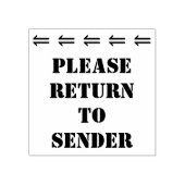 "Bitte zurück zum Absender"-Kautschuk-Briefmarke Gummistempel (Prägung)
