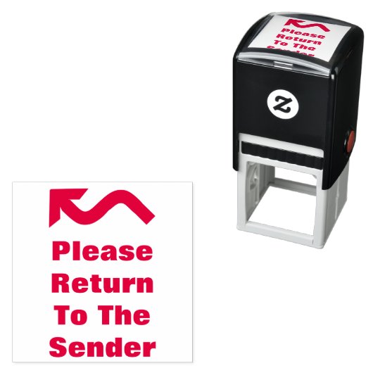 "Bitte zurück zum Absender" Kautschuk-Briefmarke Permastempel (Beispiel)
