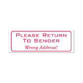 "Bitte zurück zum Absender"-Kautschuk-Briefmarke Permastempel (Design)