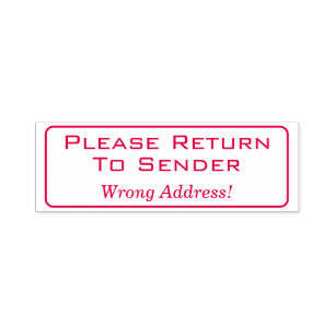 "Bitte zurück zum Absender"-Kautschuk-Briefmarke Permastempel