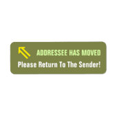 "Bitte zurück zum Absender!" Labels (Vorne)