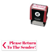 "Bitte zurück zum Absender!" + Pfeil Permastempel (Beispiel)