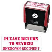 "Bitte zurück zum Absender!" "UNBEKANNTER EMPFÄNGE Permastempel (Beispiel)