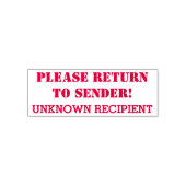 "Bitte zurück zum Absender!" "UNBEKANNTER EMPFÄNGE Permastempel (Design)