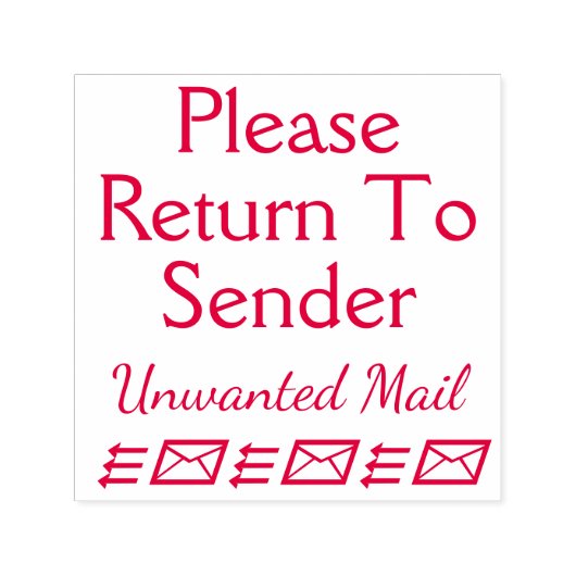 "Bitte zurück zum Absender" "unerwünschte Post" Permastempel (Design)