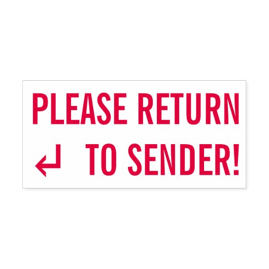 "BITTE ZURÜCK ZUM SENDER!" Briefmarke Permastempel (Design)