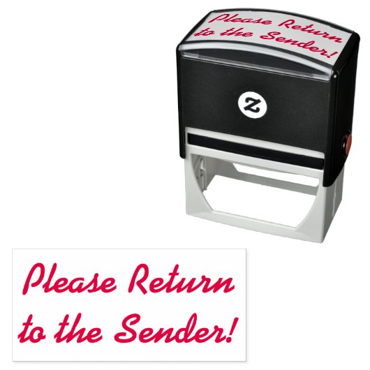 "Bitte zurück zum Sender!" Briefmarke Permastempel (Beispiel)