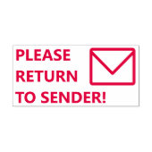 "BITTE ZURÜCK ZUM SENDER!" Briefmarke Permastempel (Design)