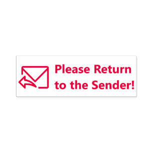 "Bitte zurück zum Sender!" Briefmarke Permastempel