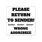 "BITTE ZURÜCK ZUM SENDER!" - "FALSCHE ADDRESSEE" GUMMISTEMPEL (Prägung)
