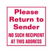 "Bitte zurück zum Sender" Gummi-Briefmarke Permastempel (Design)