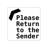 "Bitte zurück zum Sender" Kautschuk-Briefmarke Gummistempel (Prägung)