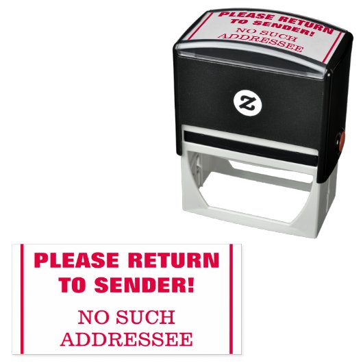 "BITTE ZURÜCK ZUM SENDER!" - "KEINE SOLCHE ANSCHRI PERMASTEMPEL (Beispiel)