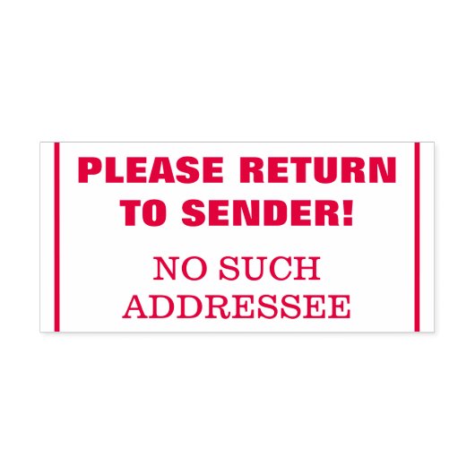 "BITTE ZURÜCK ZUM SENDER!" - "KEINE SOLCHE ANSCHRI PERMASTEMPEL (Design)