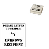 "BITTE ZURÜCK ZUM SENDER!", "UNBEKANNTER EMPFÄNGER GUMMISTEMPEL (Stempel)