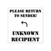 "BITTE ZURÜCK ZUM SENDER!", "UNBEKANNTER EMPFÄNGER GUMMISTEMPEL (Prägung)