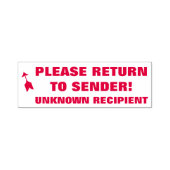 "BITTE ZURÜCK ZUM SENDER!", "UNBEKANNTER EMPFÄNGER PERMASTEMPEL (Design)