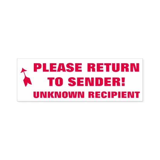 "BITTE ZURÜCK ZUM SENDER!", "UNBEKANNTER EMPFÄNGER PERMASTEMPEL (Design)