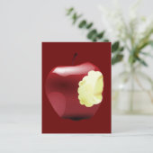 Bitten Apple Postkarte (Stehend Vorderseite)