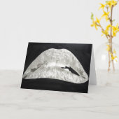 Bitten Lips Greeting Card Karte (Gelbe Blume)