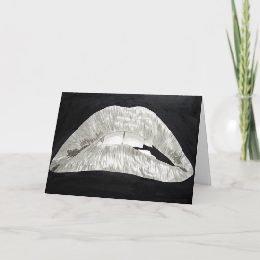 Bitten Lips Greeting Card Karte (Vorderseite)
