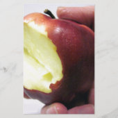 Bitten Red Apple Briefpapier (Vorderseite)