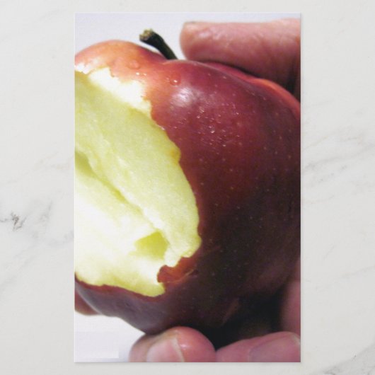 Bitten Red Apple Briefpapier (Vorderseite)