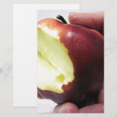 Bitten Red Apple Briefpapier (Vorne/Hinten)