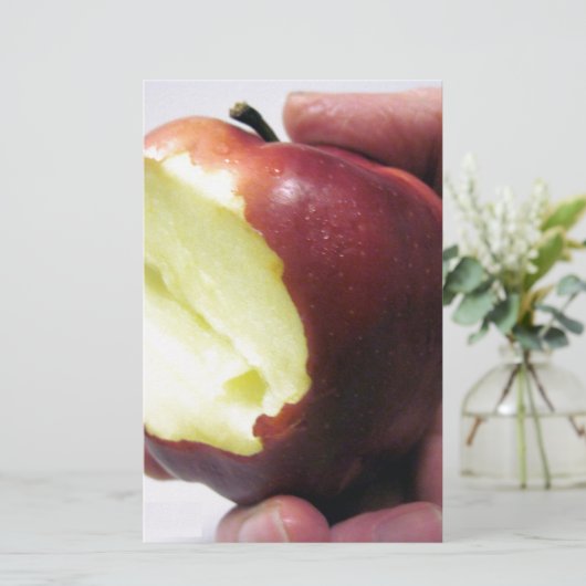 Bitten Red Apple Briefpapier (Stehend Vorderseite)
