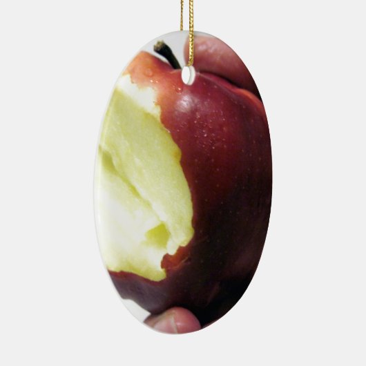 Bitten Red Apple Keramikornament (Rechts)