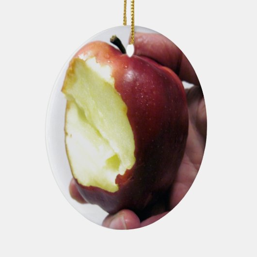 Bitten Red Apple Keramikornament (Rechts)