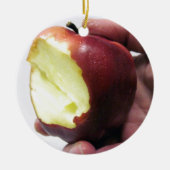 Bitten Red Apple Keramikornament (Vorne)