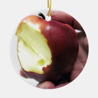 Bitten Red Apple Keramikornament