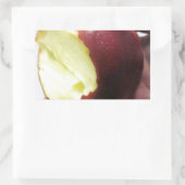 Bitten Red Apple Rechteckiger Aufkleber (Tasche)