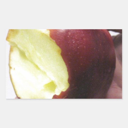Bitten Red Apple Rechteckiger Aufkleber (Vorderseite)