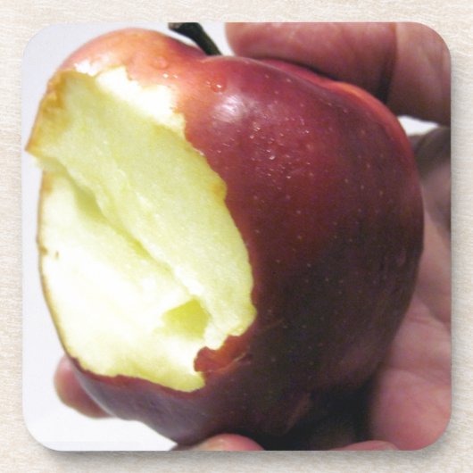 Bitten Red Apple Untersetzer (Vorderseite)