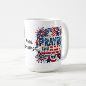 Bittende Mutter Patriotischer Kunstdruck Rot, Wei Kaffeetasse (VorderseiteRechts)