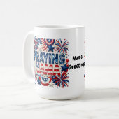 Bittende Mutter Patriotischer Kunstdruck Rot, Wei Kaffeetasse (Vorderseite Links)
