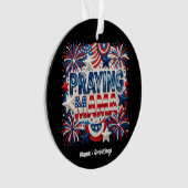 Bittende Mutter Patriotischer Kunstdruck Rot, Wei Ornament (Vorderseite)