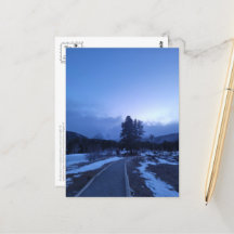 Bitter Blue Mountain Winter Wanderung Postkarte