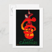 Bitter Campari Vintag PosterEurope Postkarte (Vorne/Hinten)