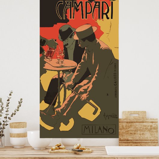 Bitter Campari von Adolfo Hohenstein Poster (Küche)