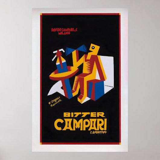Bitter Campari von Fortunato Depero Vintage Poster (Vorne)
